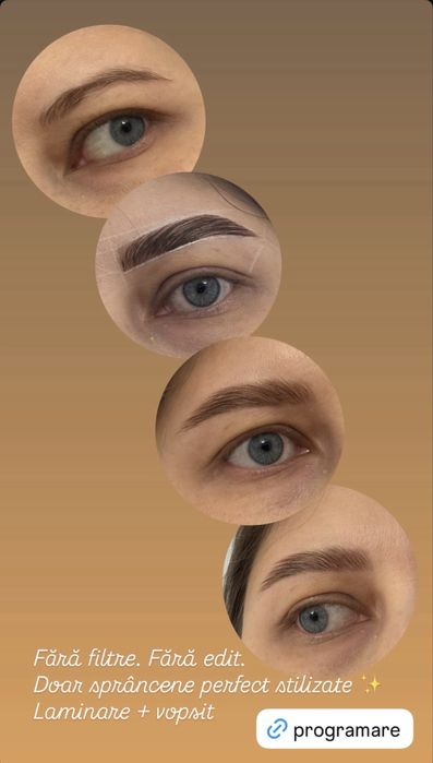 Extensii gene fir cu fir, stilizare sprancene, laminare gene&sprancene