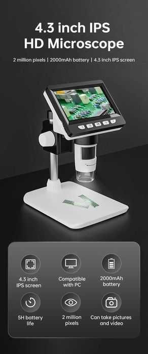 Microscop ultra cu ecran LCD ,camera iluminata ,zoom