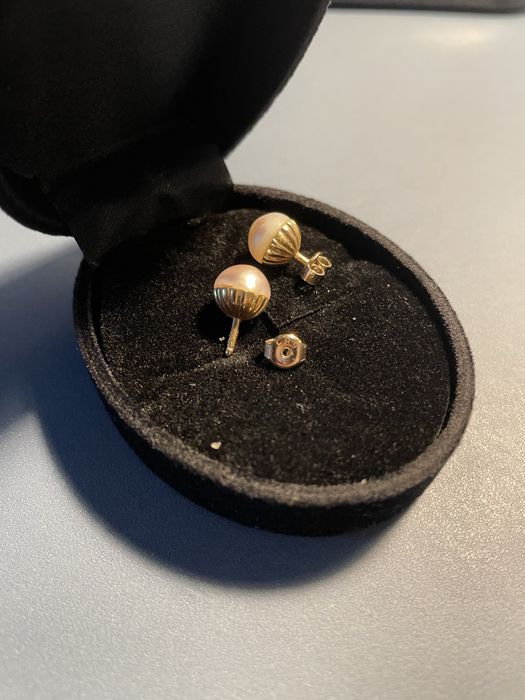 Cercei aur 14k si perla