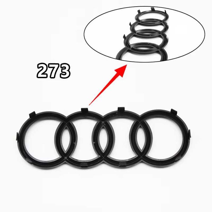 Embleme Logo Audi Grila Fata sau Portbagaj 175/192/216/273/285mm, Negr
