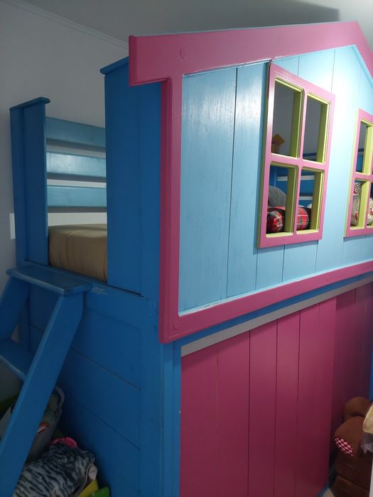 Pat copii căsuță lemn