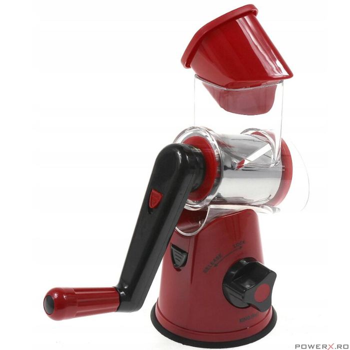 Razatoare manuala pentru legume si fructe, rosu, 26,5x12,5x24cm,