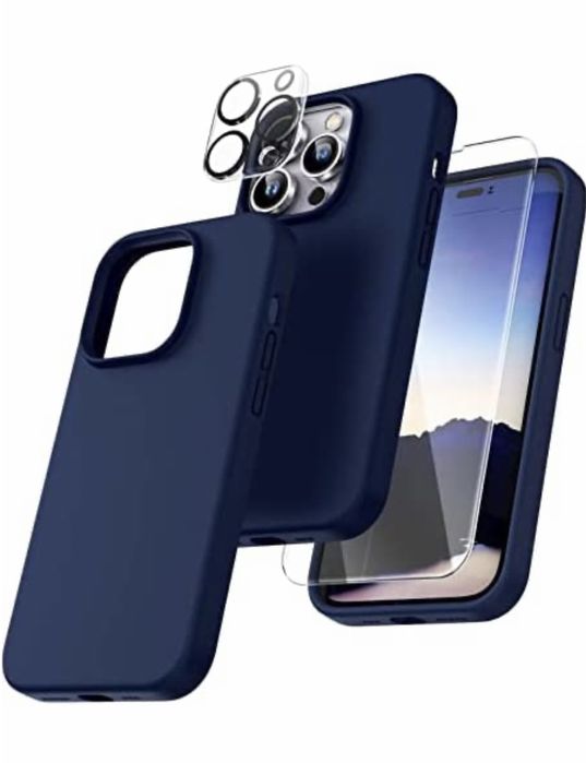 Husa Soft TPU Inside Piele + Folie Sticla Iphone 14/15/16/PRO/MAX/PLUS