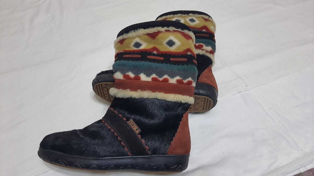 Cizme scurte imblanite natural, TECNICA, piele foca marimea 37,5