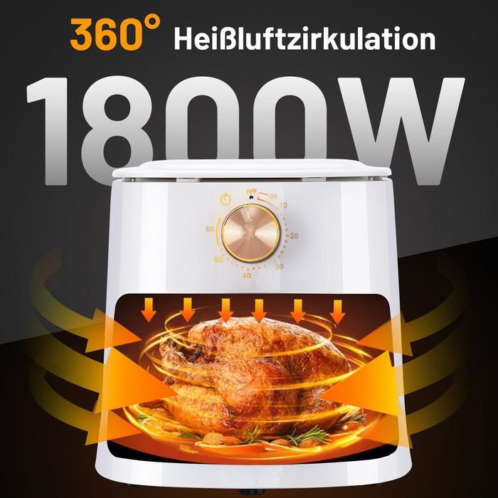Friteuza cu aer cald Airfryer 5 L, friteuza cu aer cald