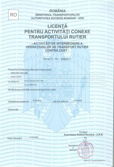 Manager transport marfa, persoane, alternativ si copii conforme