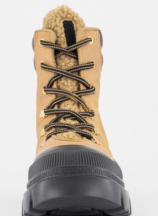 %ПРОМО%до 31.01!Karl Lagerfeld -№ 39–Дамски Кожени боти с еко вълна, Т