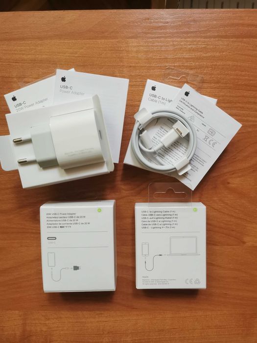 Set incarcator original Apple 20W Iphone priza+cablu , toate modelele