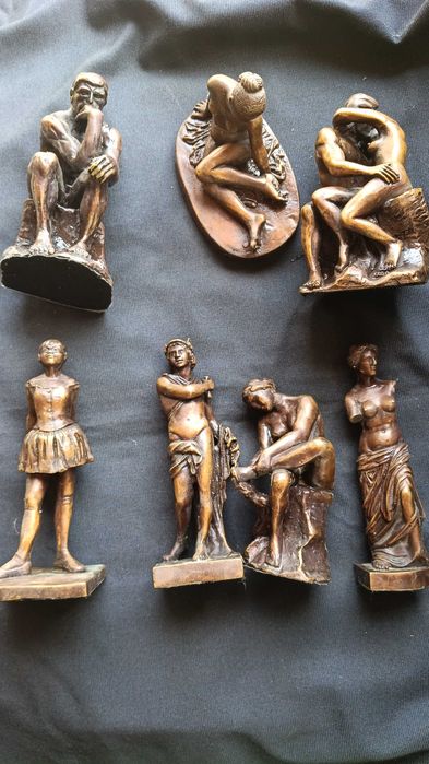 lot 7 statuete bronz replici dupa scluptori celebri