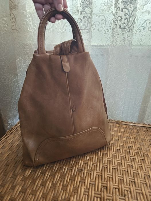 Rucsac de damă, piele naturală, maro