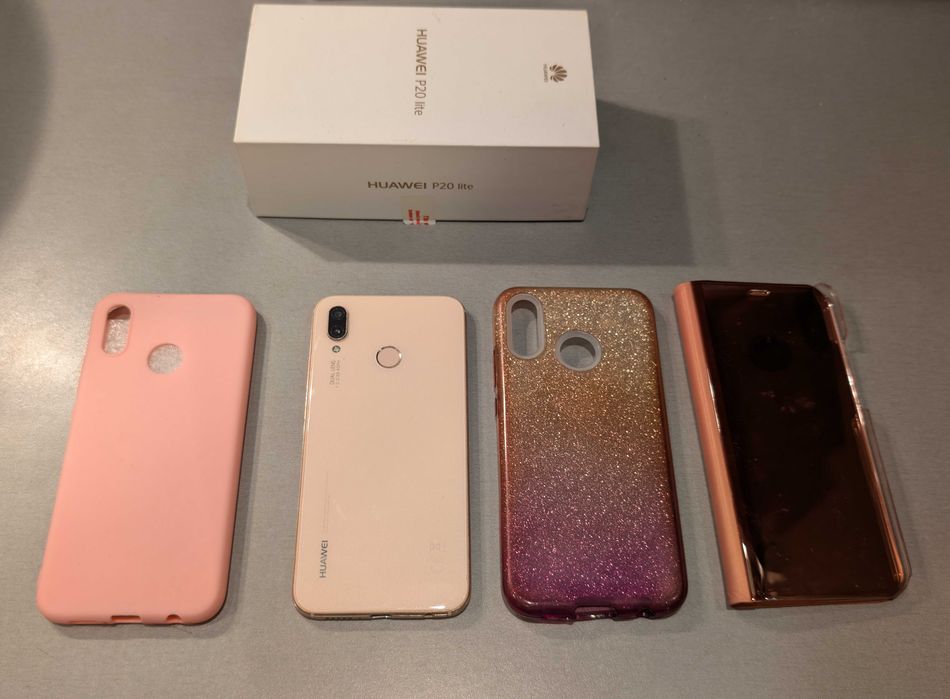Huawei P20 Lite (Sakura Pink) 64GB + кутия и 3 кейса подарък