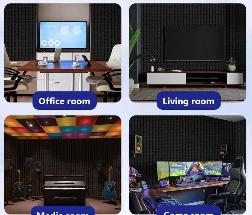 24 бр. пирамидални акустични панели 30×30×5 см Акустична пяна