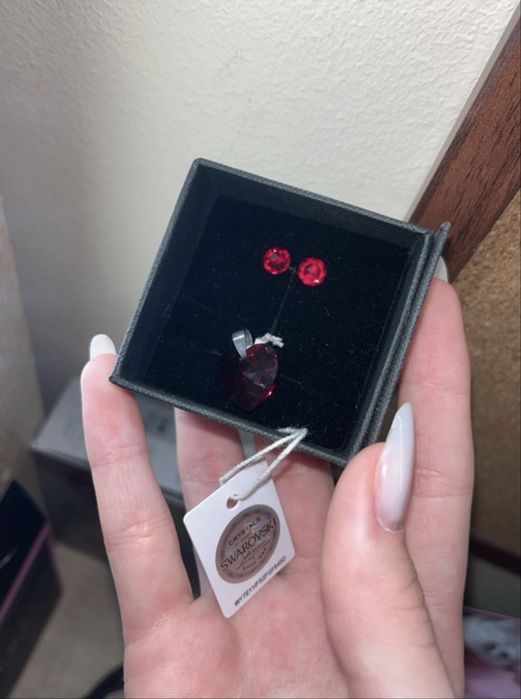 Set cercei + pandantiv cu cristale Swarovski