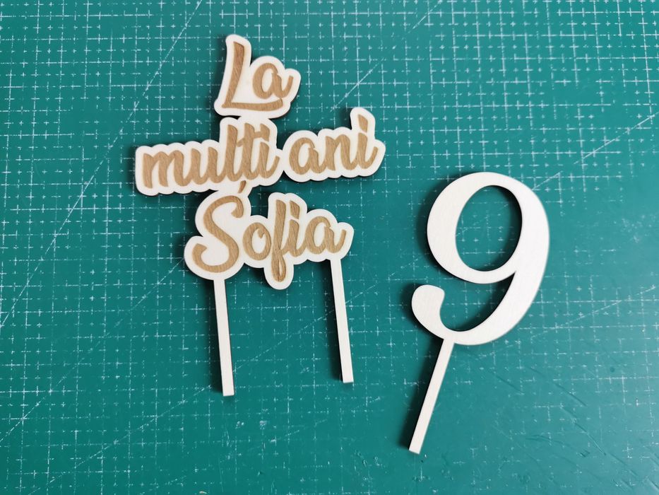 Topper tort printat 3D sau din lemn personalizat