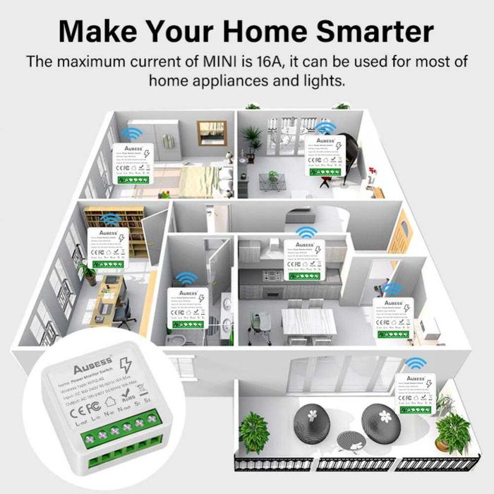 Mini Smart Switch WiFi 16A
