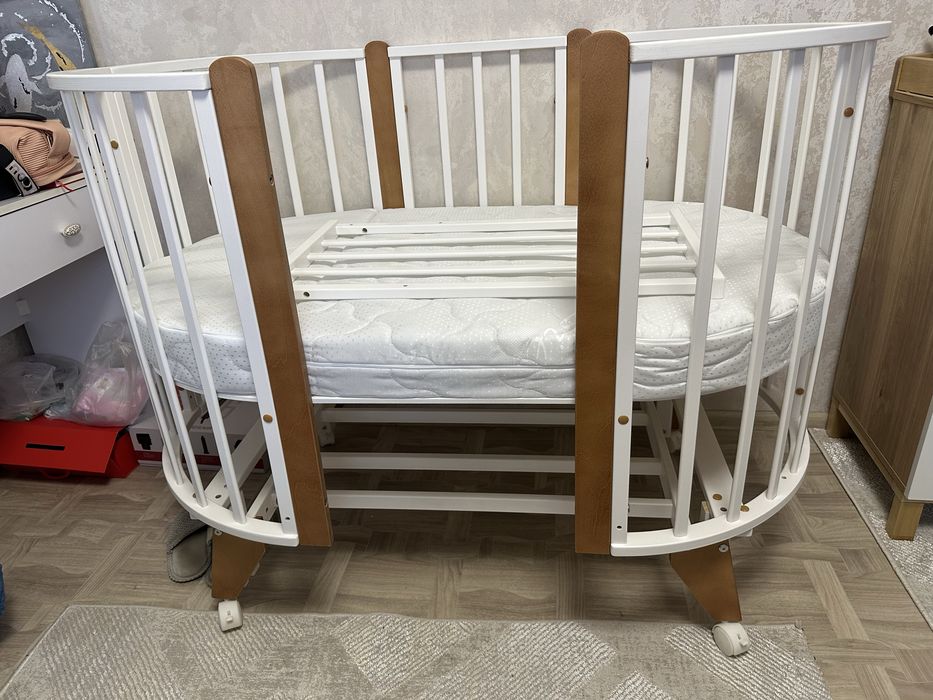 Детская кровать, 2в1 с матрасом