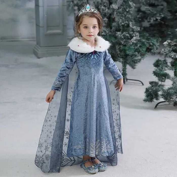 Rochie ROCHITA Elsa Frozen fulg de nea NOUA 3,4,5,6,7,8,9 10,11,12ani