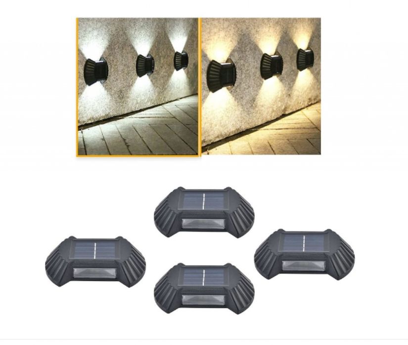 Комплект от 4 външни соларни лампи с LED, Прахоустойчиви