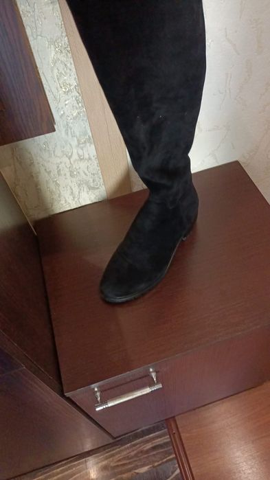 Замшевые ботфорты