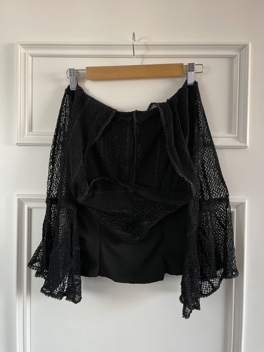 Готик блуза с дантелена качулка, размер S