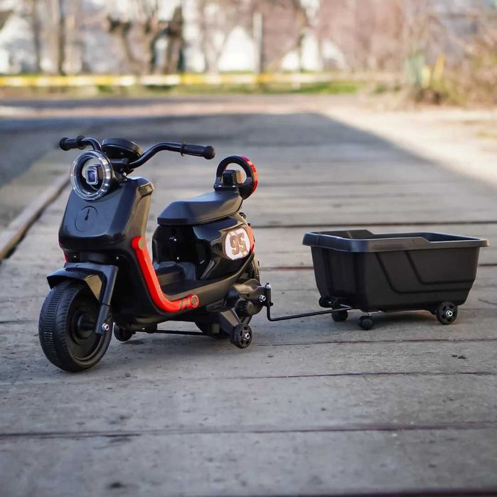 Scuter electric cu remorca, telecomanda Kinderauto BJBTK3 70W 6V black