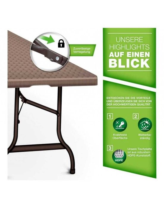 Маса пластмасова сгъваема 180х751