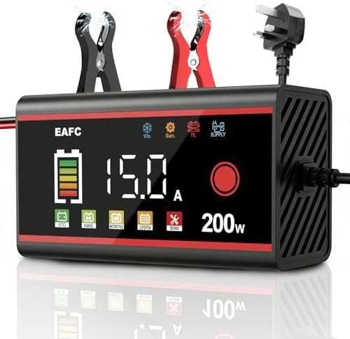 Нова 15A 12V смарт зарядно за акумулатор LCD LiFePO4 AGM GEL кола автомобил