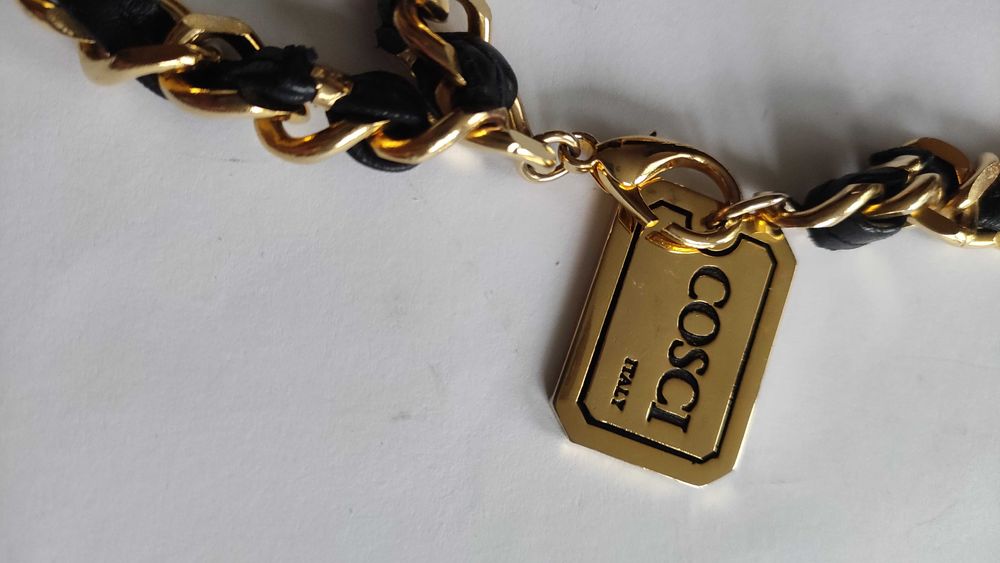 COSCI Италия дамски колан от естествена кожа и златна верига