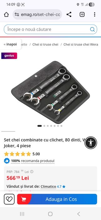 Chei combinate cu clichet wera