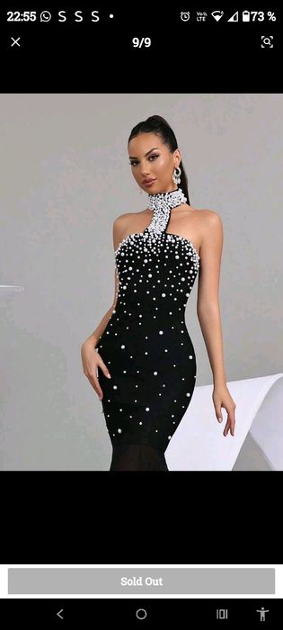 Rochie sirena cu perle