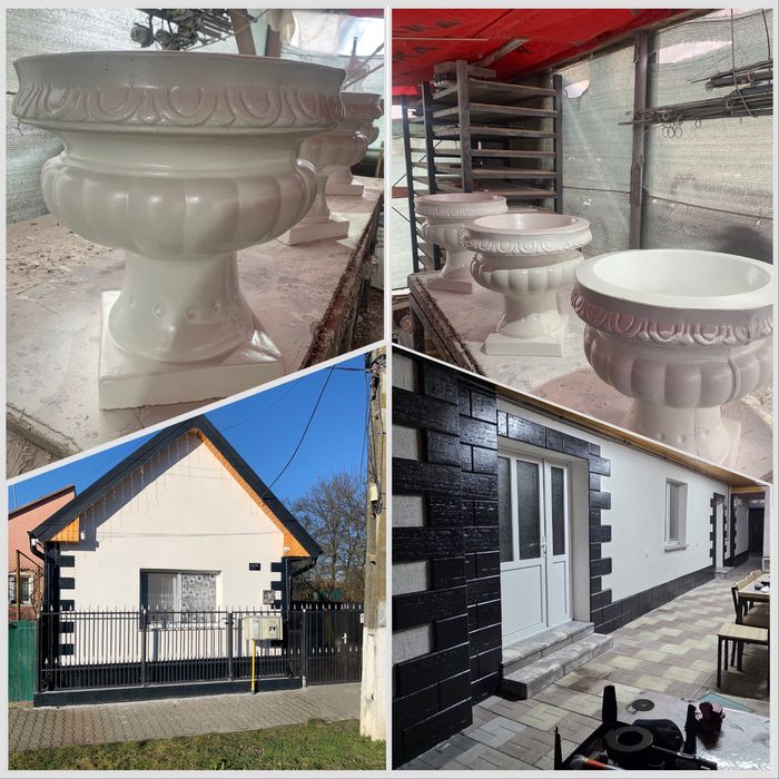 Prefabricate beton și mozaic. Travertin, intervale gard, capace stalpi, șpalieri