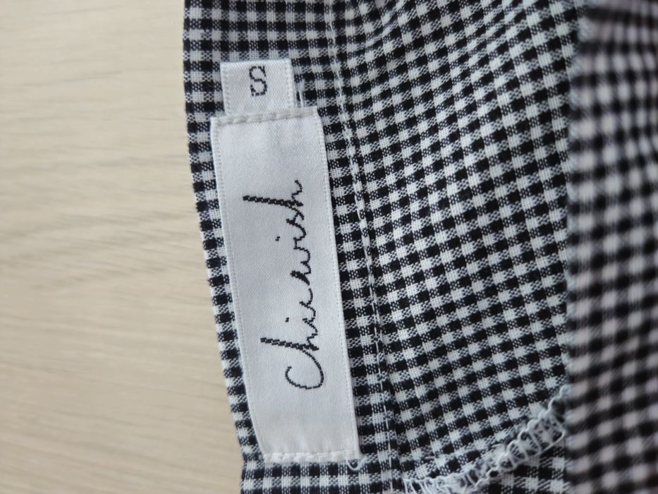 Bluza in carouri cu maneci evantai