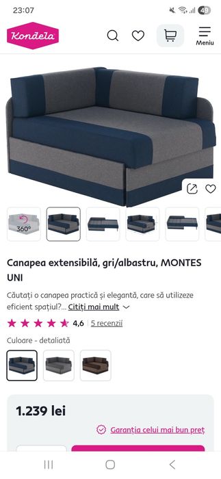Oferta canapea extensibila 1 persoana copil