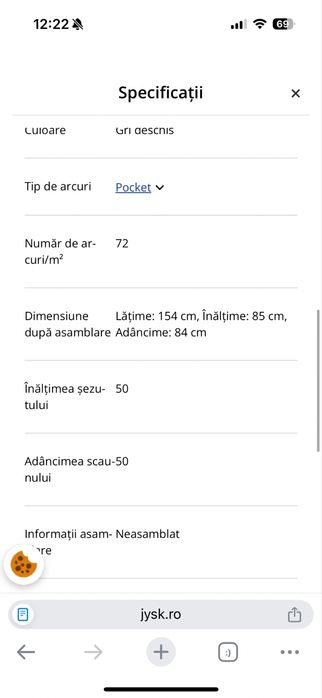 Vand canapea Jysk  gri deschis foarte pufoasa