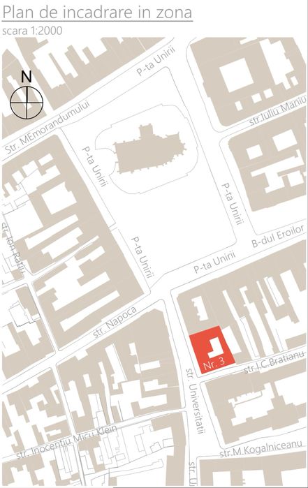 Spațiu Comercial ultracentral la parter în Palatul Sebestyén, strada Universității numarul 3, Cluj-Napoca