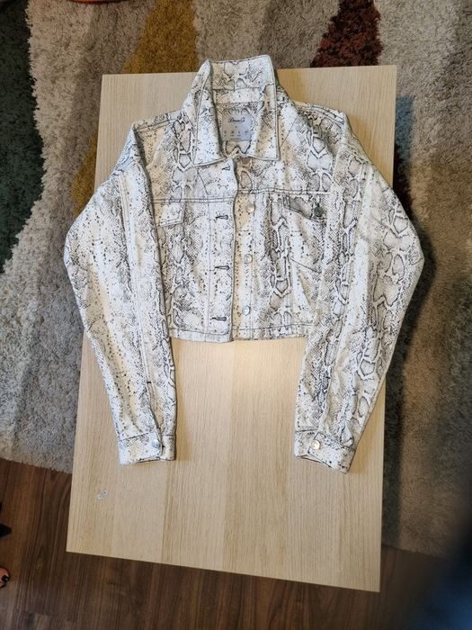 Geaca blugi, animal print, scurta, Denim Co, marime 38