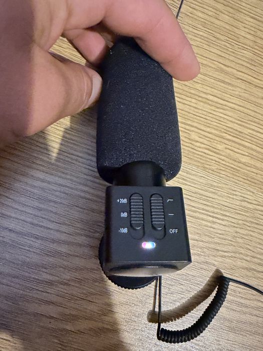 Microfon Stereo DSLR / Foto-Video MIC-108 (+20dB Gain, Filet 1/4" & Cold-Shoe)