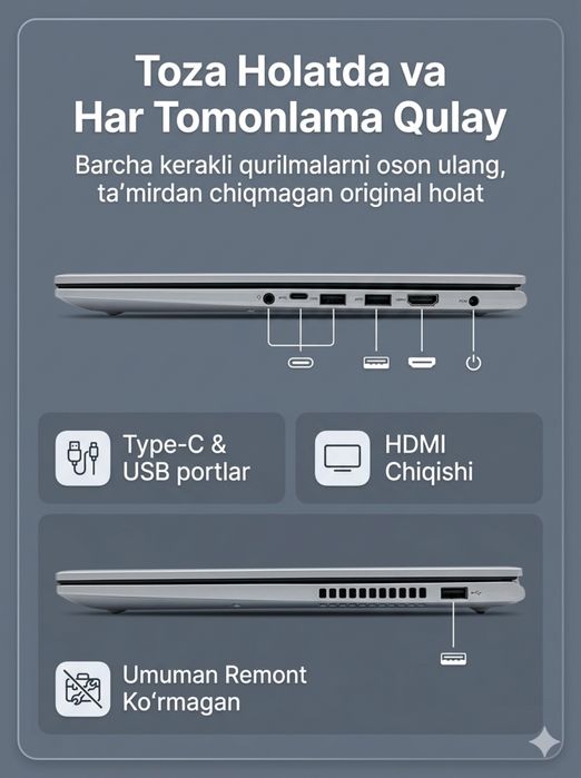 ASUS VivoBook  sotiladi yengi kop ishlamagan