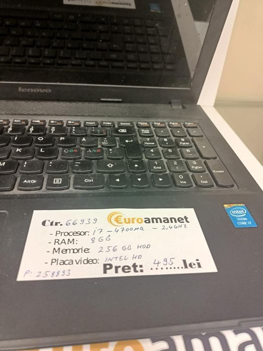 Laptop Lenovo IdeaPad G510, Intel Core, i7-4700M 2.40GHz, 8GB, -P-