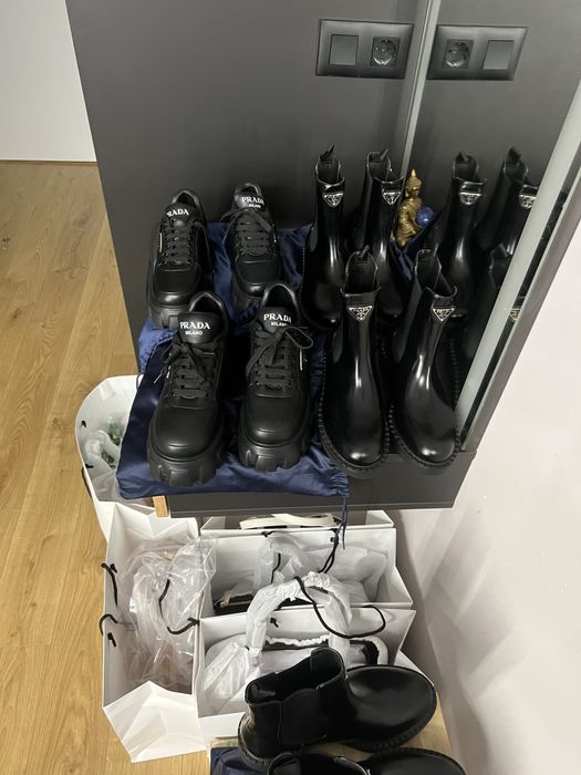 PRADA Logo leather ankle boots. НОВИ и 100%ОРИГИНАЛНИ