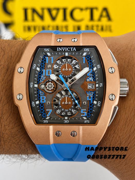 INVICTA Racing Strada Rose Gold Blue 47 mm, Инвикта нов мъжки часовник