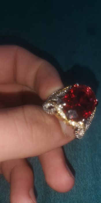 Inel din argint s925 cu rubin sintetic