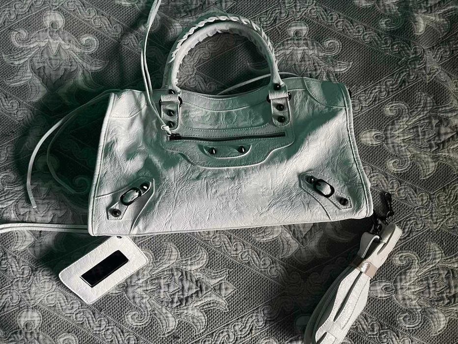 Balenciaga women's Le City Bag Medium in Optic White