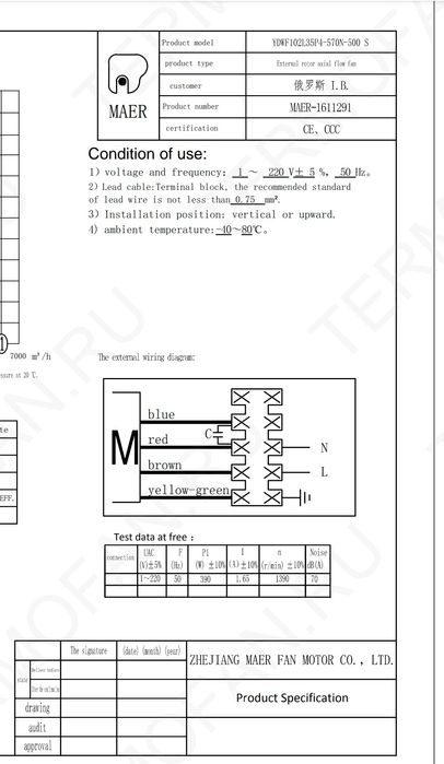 Вентилятор Осевой 500мм