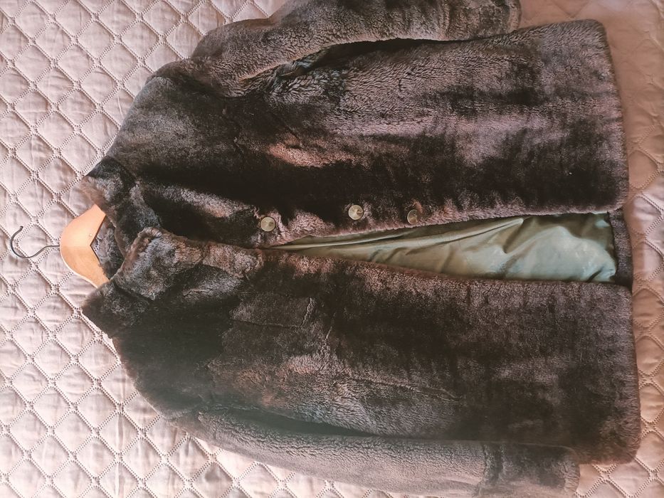 Haină maro de blană, damă XXL