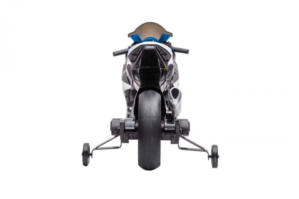 Motocicleta electrica BMW HP4 2x 45W 12V cu roti moi, scaun tapitat