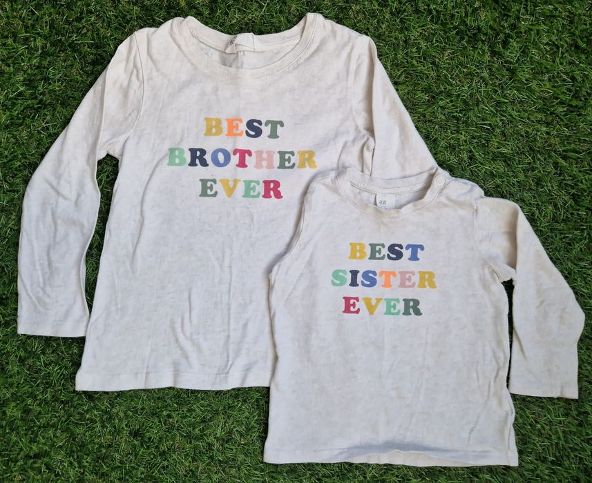 Комплект блузки за брат и сестра H&m
