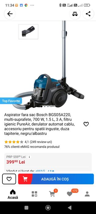 Aspirator Bosh fara sac