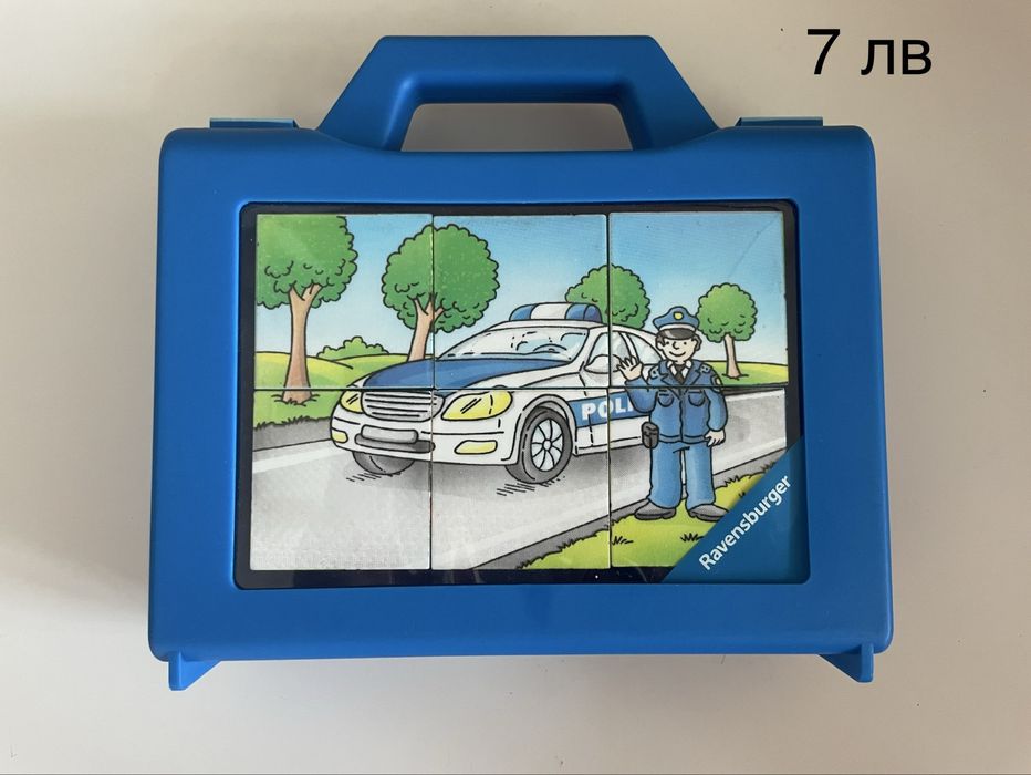 Дървена Двулицева магнитна дъска за рисуван, пъзели кубчета и др.