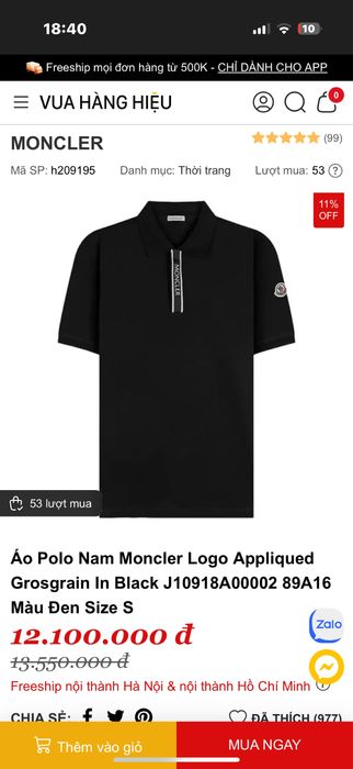 Ss Polo Moncler original